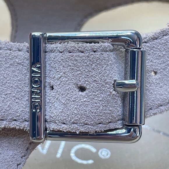 Vionic Women’s Beige Suede Strappy Style Adjustable Buckle Wedge Sandals Sz 8.5 - Picture 6 of 10